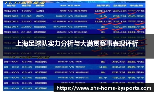 上海足球队实力分析与大满贯赛事表现评析